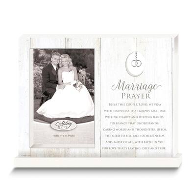 Curata Marriage Prayer 4x6 Standing Frame with Double Rings Charm