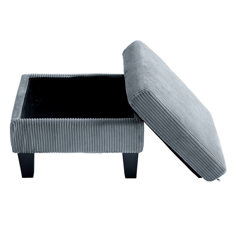 4 Seat Velvet L-Shaped Sofa with Chaise and Padded Corduroy Multi-functional Modern Sectional Couch - 88.18 in.L x 31.5 in.H