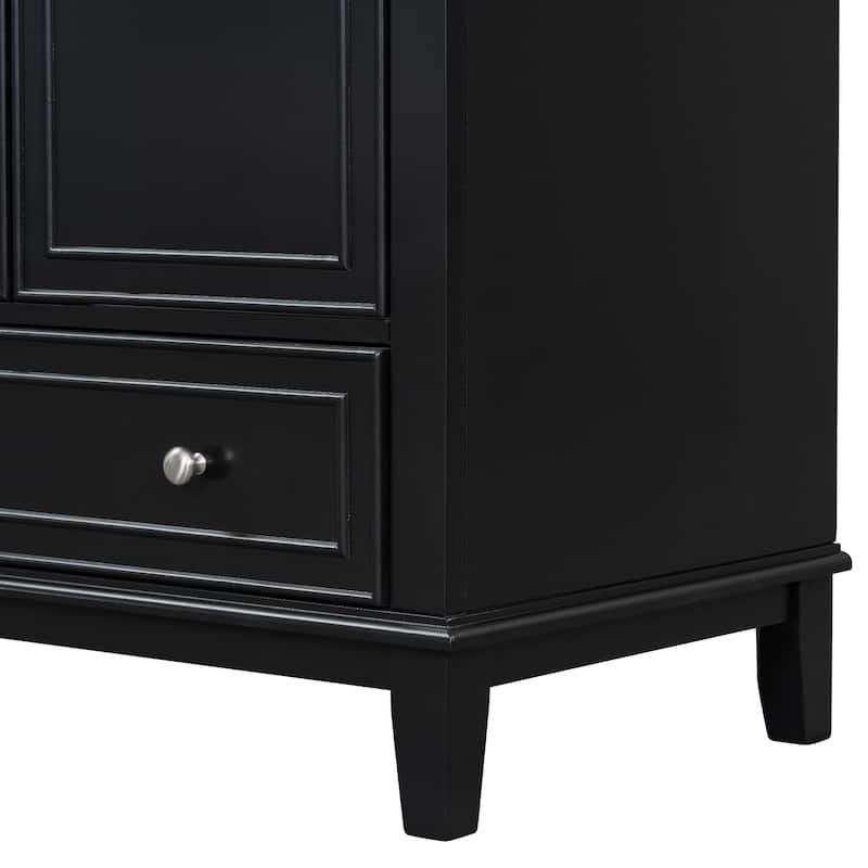 GDFStudio - Avalon 30-Inch Bathroom Vanity Base Cabinet, Multi-functional Cabinet, Solid Wood & MDF Board, Painted Finish