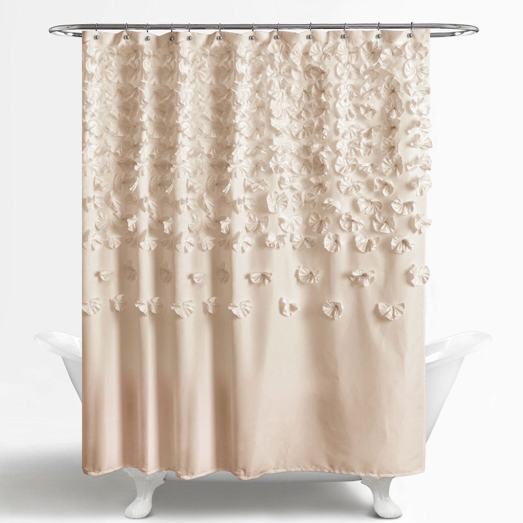 Polyester Lucia Ivory Shower Curtain 72 X 72 Overstock 33397537