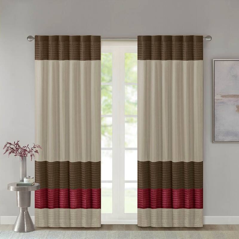 Polyoni Pintuck Curtain Panel(Only 1 Pc Panel)
