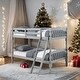 preview thumbnail 2 of 14, Twin over Twin Bunk Bed with Built-in Ladders