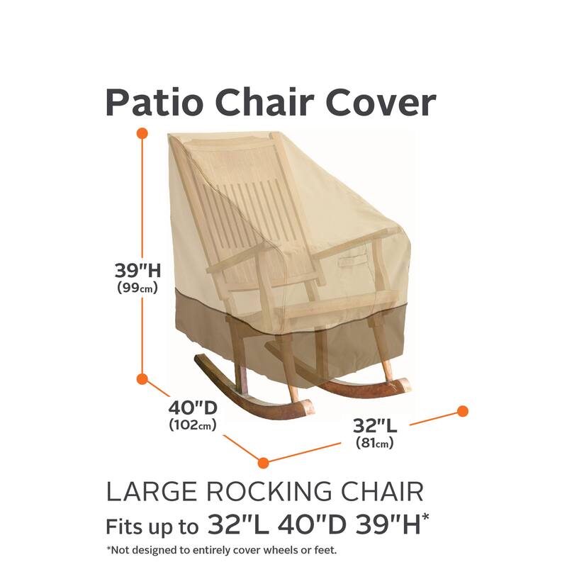 Classic Accessories Veranda Water-Resistant 32 Inch Rocking Chair Cover, 2 Pack