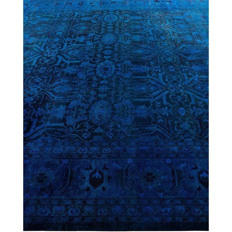 Fine Vibrance One-of-a-Kind Hand-Knotted Area Rug - Blue, 9' 1" x 12' 2" - 9' 1" x 12' 2"