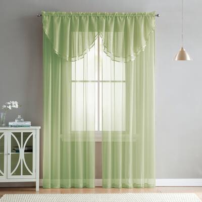 VCNY Home Milly Sage Green Rod Pocket Sheer Curtain Panel - 55" x 90"