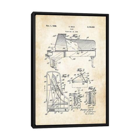 iCanvas "Steinway Piano" by Patent77 Framed
