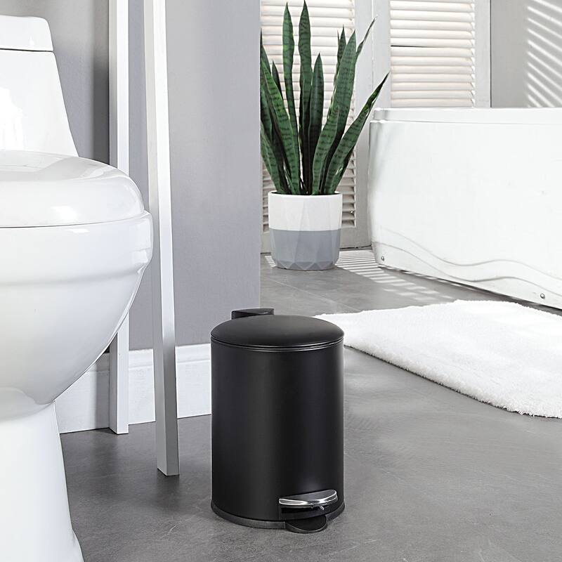 3L / 0.8 Gallon Mini Trash Can with Lid - 0.8 Gallon - Black
