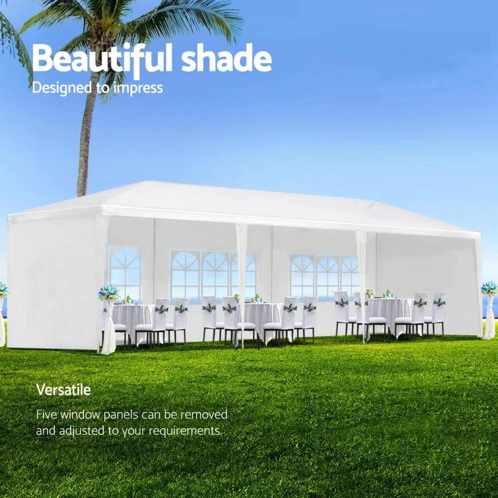 Wedding Party Canopy Tent Outdoor Gazebo with 5 Removable Sidewalls
