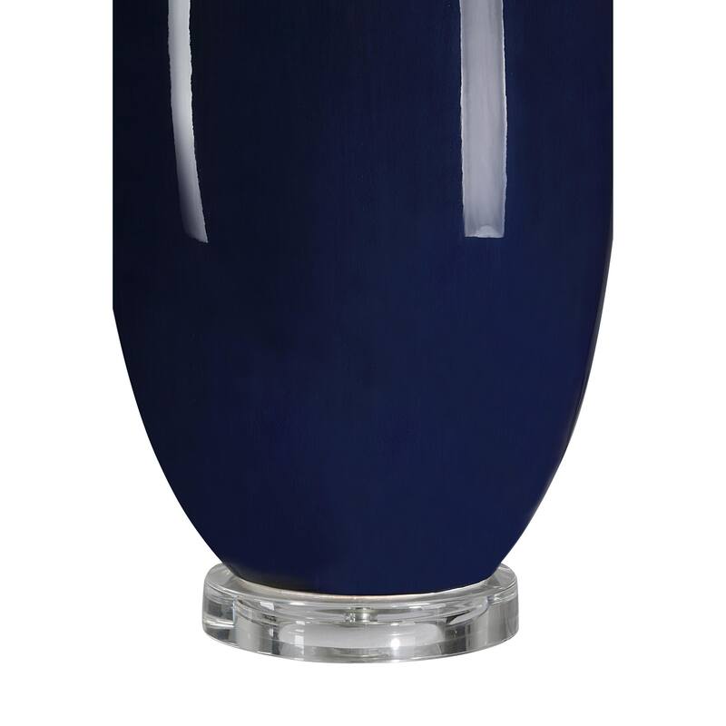 Solid Ceramic Table Lamp with Drum Shade - 30.75" - Blue