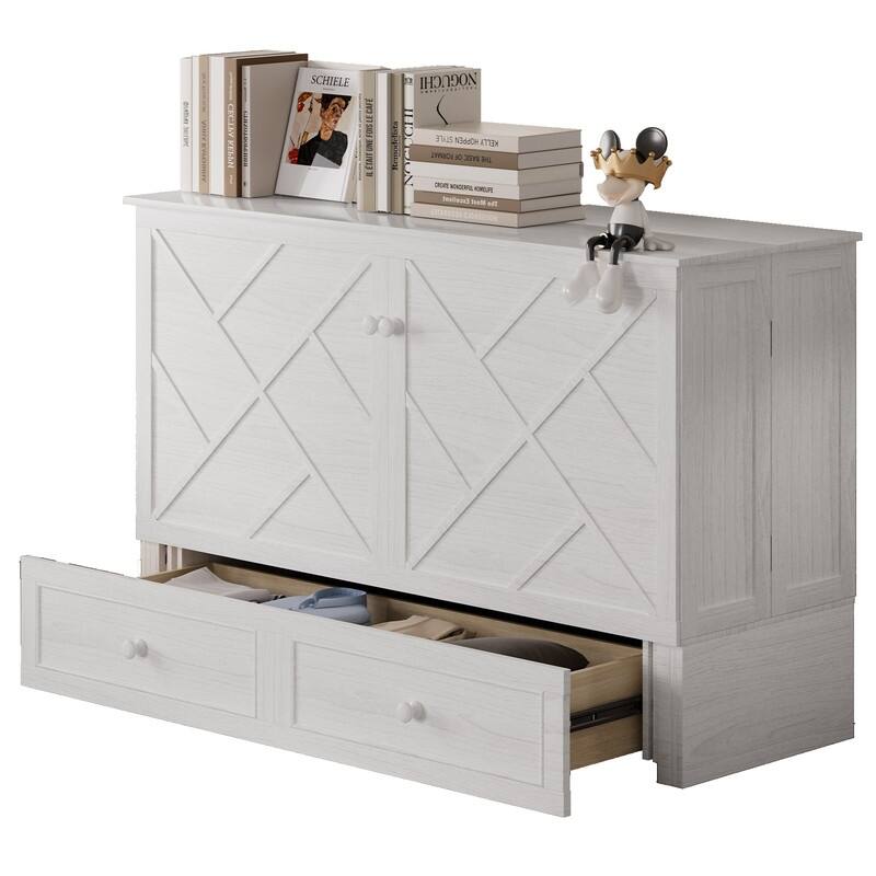 Mixoy Murphy Bed Chest with Mattress and Storage