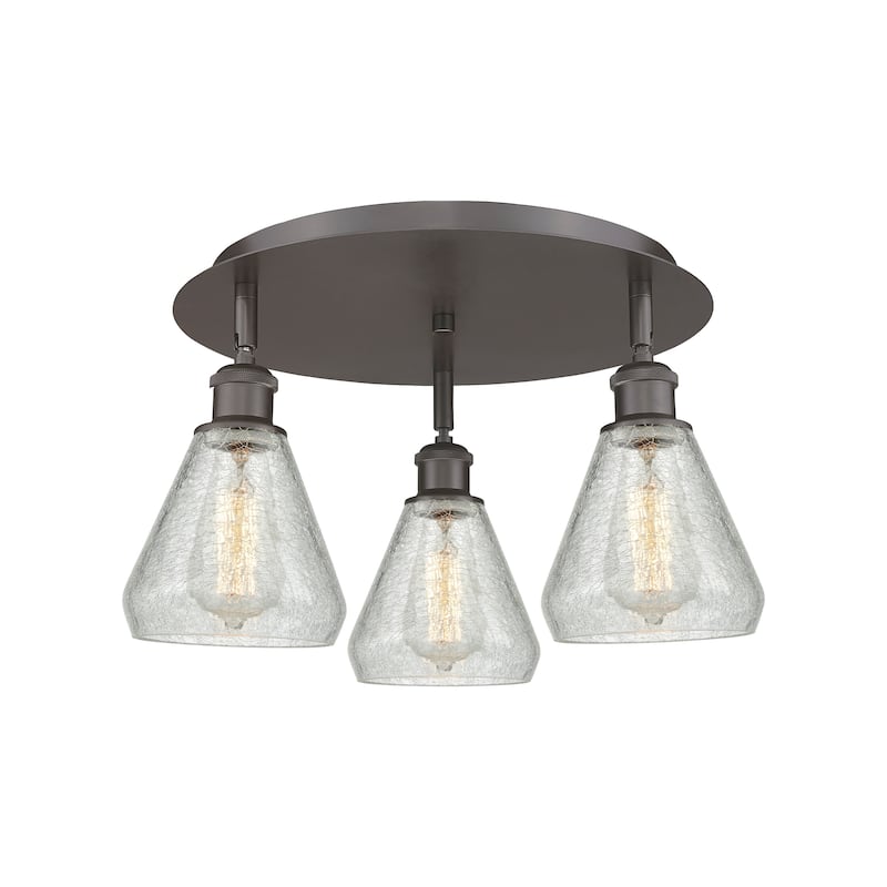 Innovations Lighting Conesus - 3 Light 18" Flush Mount - Oil Rubbed Bronze