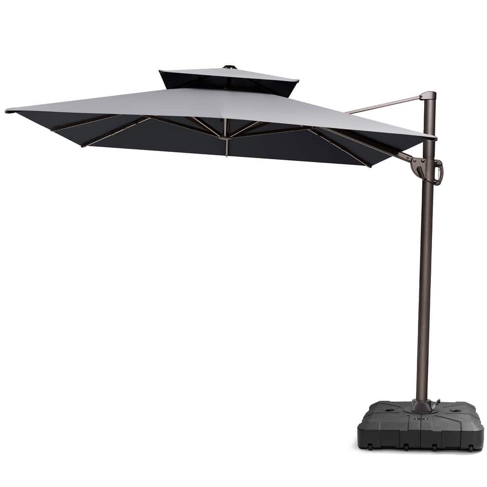 Pellebant 9X11FT Outdoor Patio Umbrella Cantilever Offset with Base