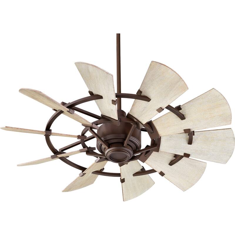 Quorum International Windmill 44" 10 Blade Indoor DC Ceiling Fan with - Oiled Bronze