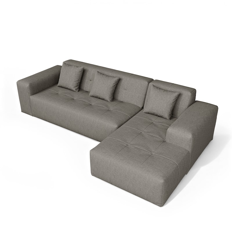 Outdoor No Assembly Patio Sofa with Chaise