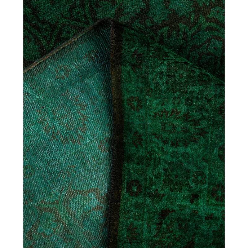 Overdyed One-of-a-Kind Hand-Knotted Area Rug - Green - 4' 1" x 6' 8"