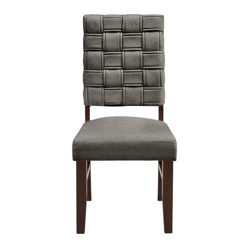 Orlo Walnut Finish Woven Back Dining Chairs (Set of 2) by iNSPIRE Q Modern