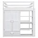 preview thumbnail 20 of 20, Wood Full Size Loft Bed with Built-in Wardrobe, Desk, Storage Shelves