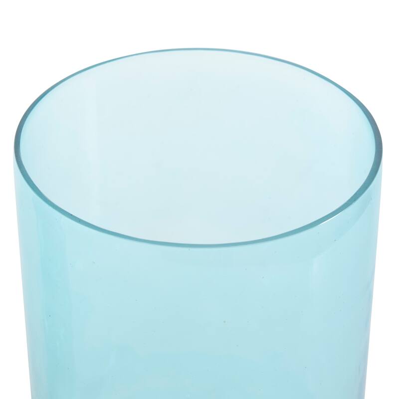 Blue or Green Glass Modern Round Vase (Set of 2)