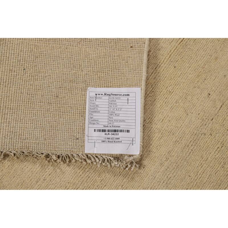 Modern Gabbeh Oriental Runner Rug Handmade Wool Carpet - 3'2"x 11'10"