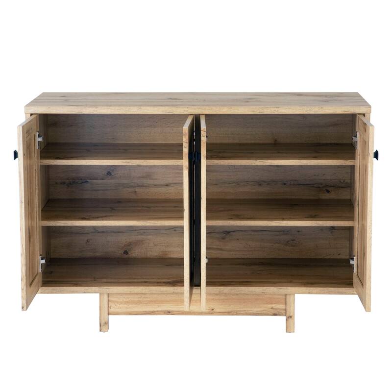 Q-Max 47"W Sideboard Storage Cabinet, Dining Server Cupboard Buffet Table with Two Storage Cabinets