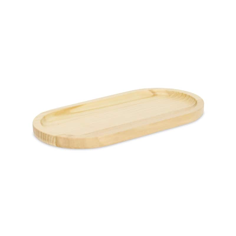 Kishen Ridge Oblong Natural Wood Glossy Tray