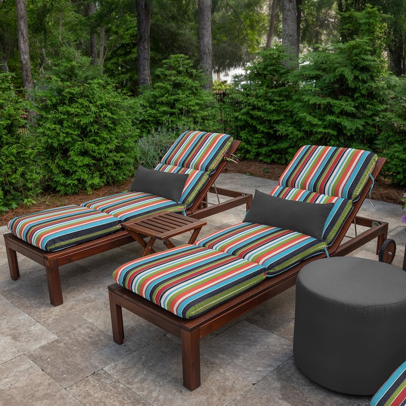 Casual Cushion Sunbrella® Fabric 1-Piece Outdoor Chaise Cushion, 22.5"W x 74"L - 22.5"W x 74"L