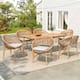 Option Teak Finish+Beige Cushion+Light Brown Wicker