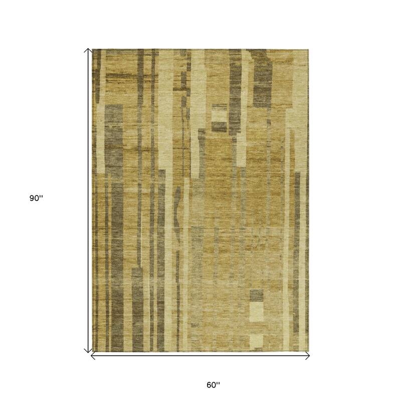 HomeRoots Striped Transitional Rectangle Outdoor Rug