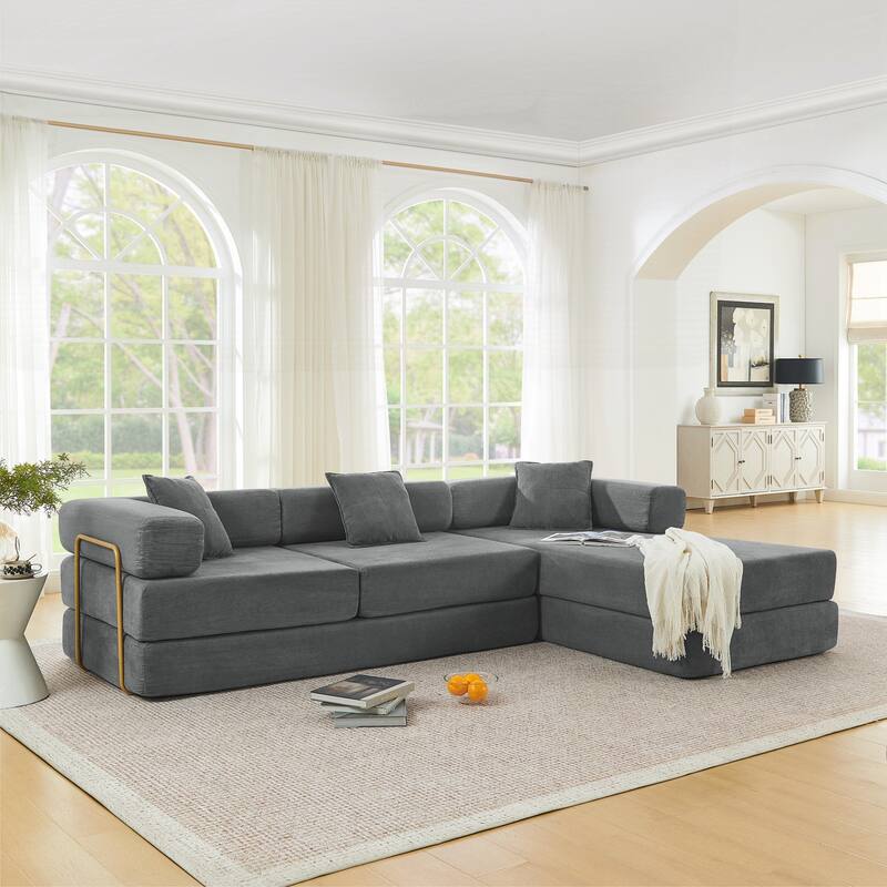 Modular Sectional Sofa with L-Shape Chaise, Boneless Cloud Couch with Deep Seat