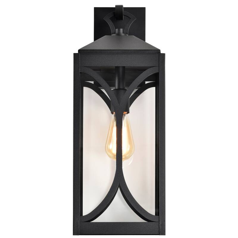 Oaklyn 1 Light Large Wall Lantern Matte Black with Clear Glass