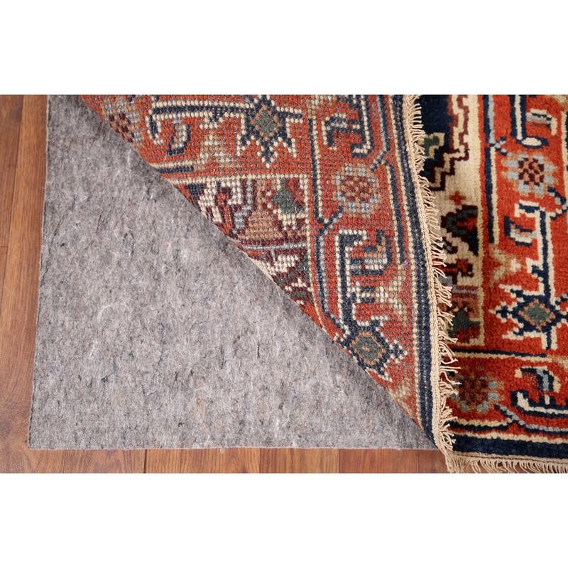 Navy Blue Heriz Serapi Accent Rug Hand-Knotted Oriental Wool Carpet - 2'0" x 3'0"
