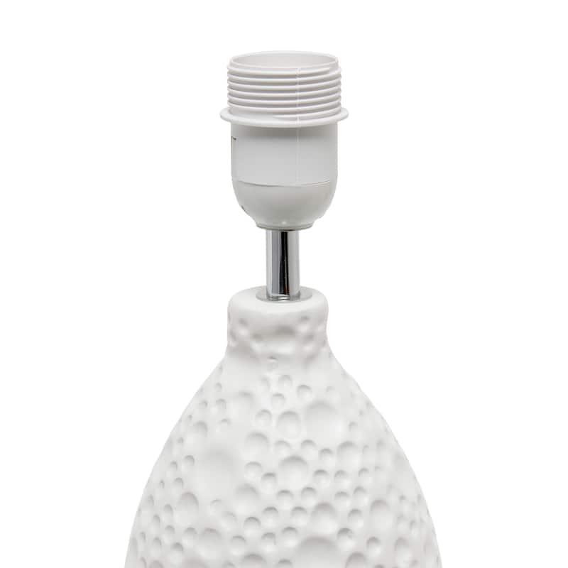 14.17" Textured Tear Drop TableLamp with White Fabric Shade