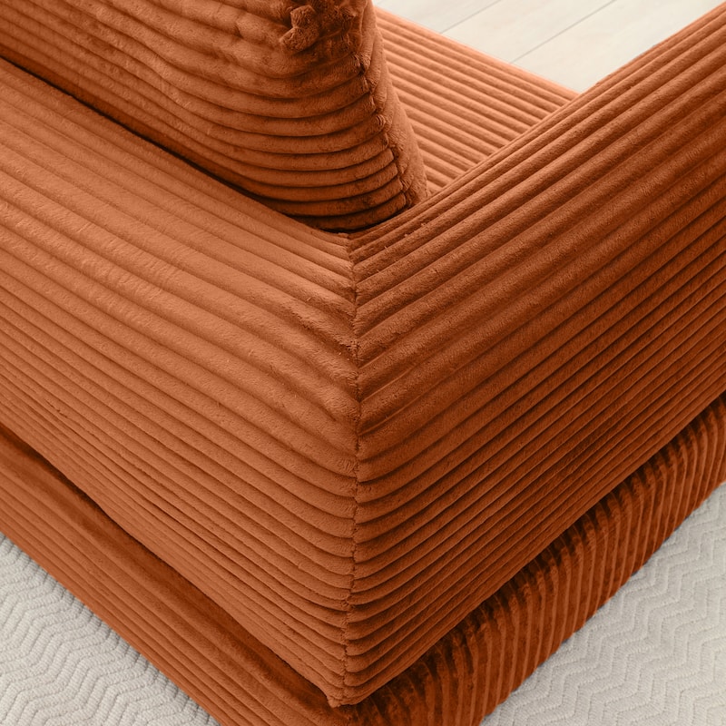 2 in 1 Folding Sofa Bed, Corduroy Convertible Sleeper Couch with Pillows, Boneless Futon Floor Sofa