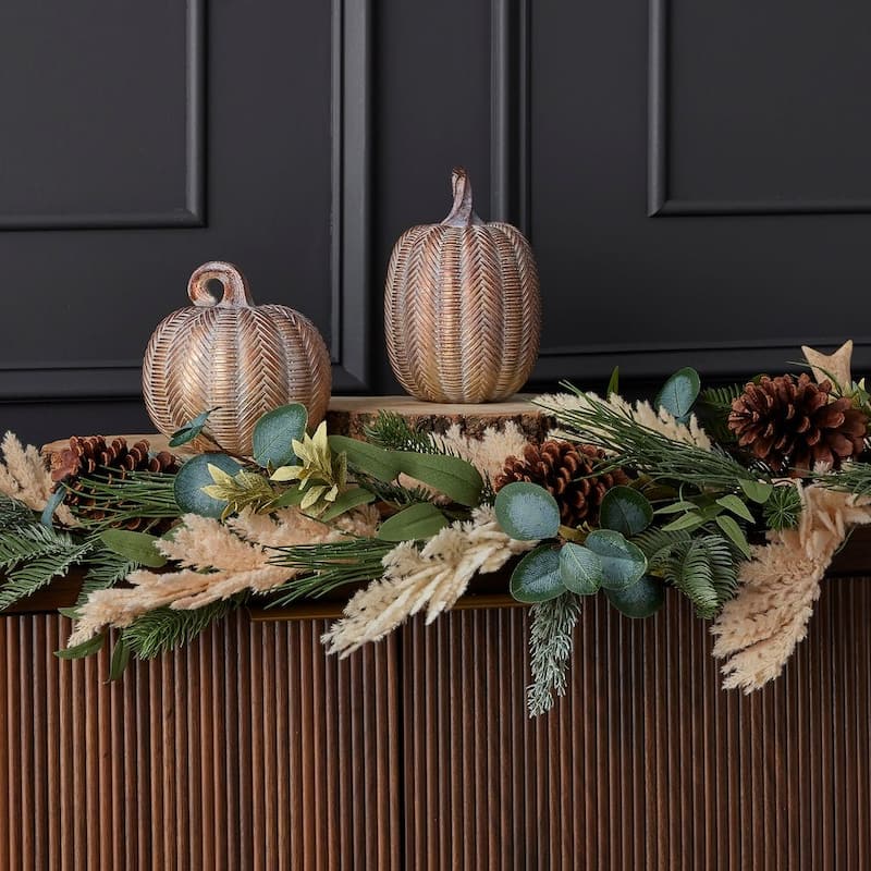 6 ft Eucalyptus, Pampas and Pinecone Garland