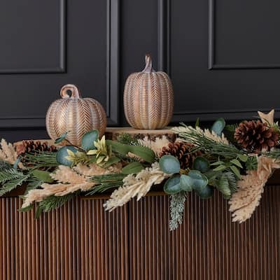 6 ft Eucalyptus, Pampas and Pinecone Garland