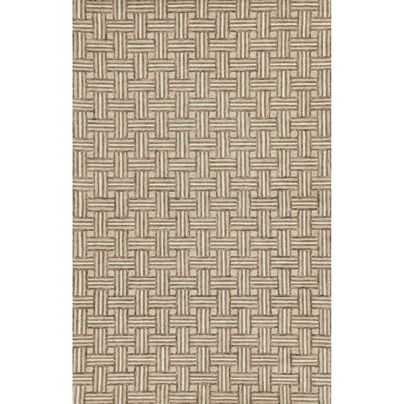 Erin Gates by Momeni Abbott Basketweave Hand Tufted Wool Area Rug - Neutral - Rectangle - 8' X 10'