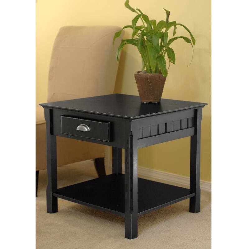 Timber Accent Table, Black - 21.97 x 22.4 x 22.05 inches