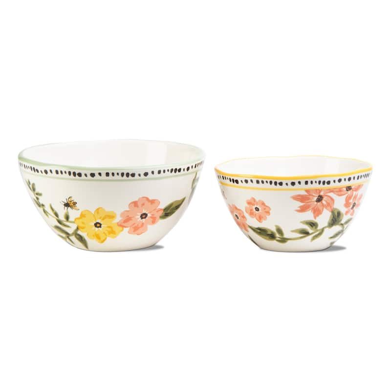 Bee Floral Bowl Set/2 - 10 x 10