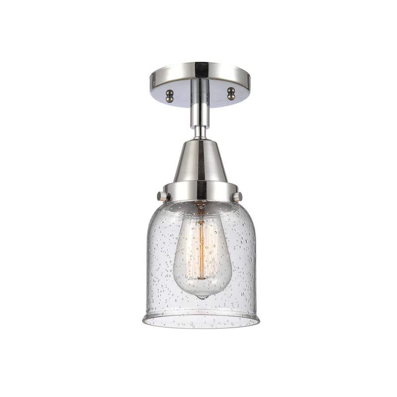 Innovations Lighting Caden Bell - 1 Light 5" Flush Mount - Polished Chrome/Seedy