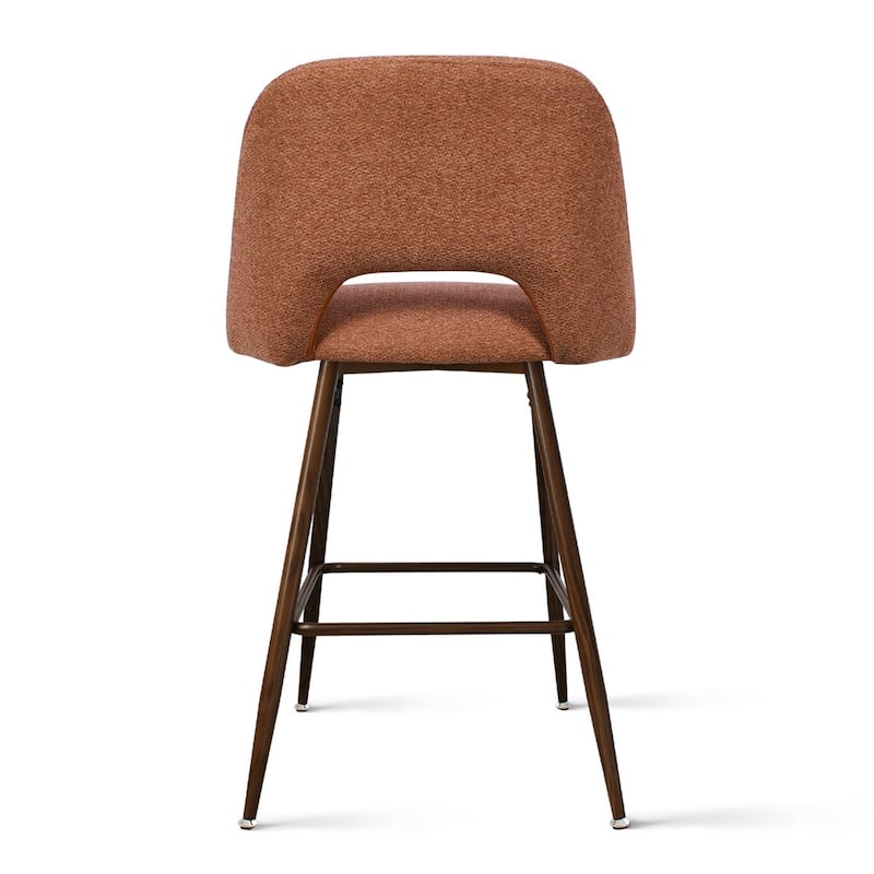 Upholstered Modern Bar Stool Walnut Leg (Set of 2)