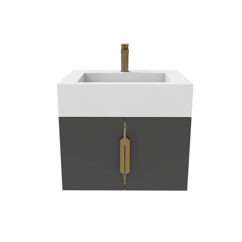 Nile 24-Inch Wall Mounted Bathroom Vanity Set w/ White Top