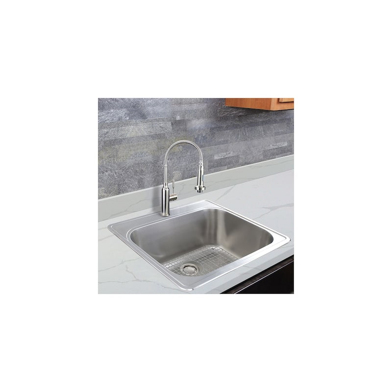 Transolid Meridian Stainless Steel 25-in x 22-in x 12-in Laundry Sink - 2