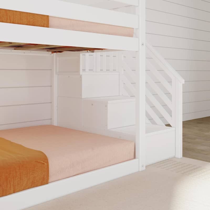 Max and Lily Classic Low Bunk with Stairs and Easy Slide