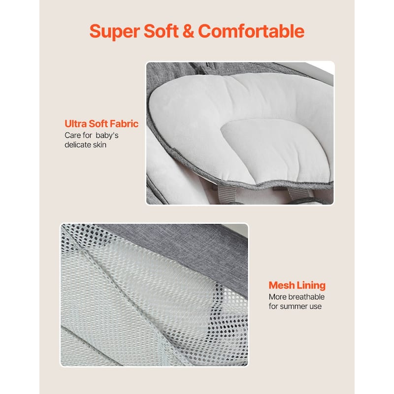 Portable Baby Swing for Newborns with Bluetooth Music and 5 Speeds Remote Washable Seat - 27.17" L x 24.02" W x 20.47" H