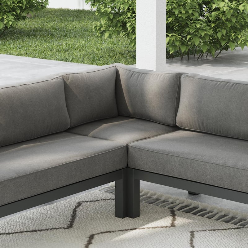 Homestyles Grayton 5-Seat Outdoor Sectional - 87" x 32" x 87"