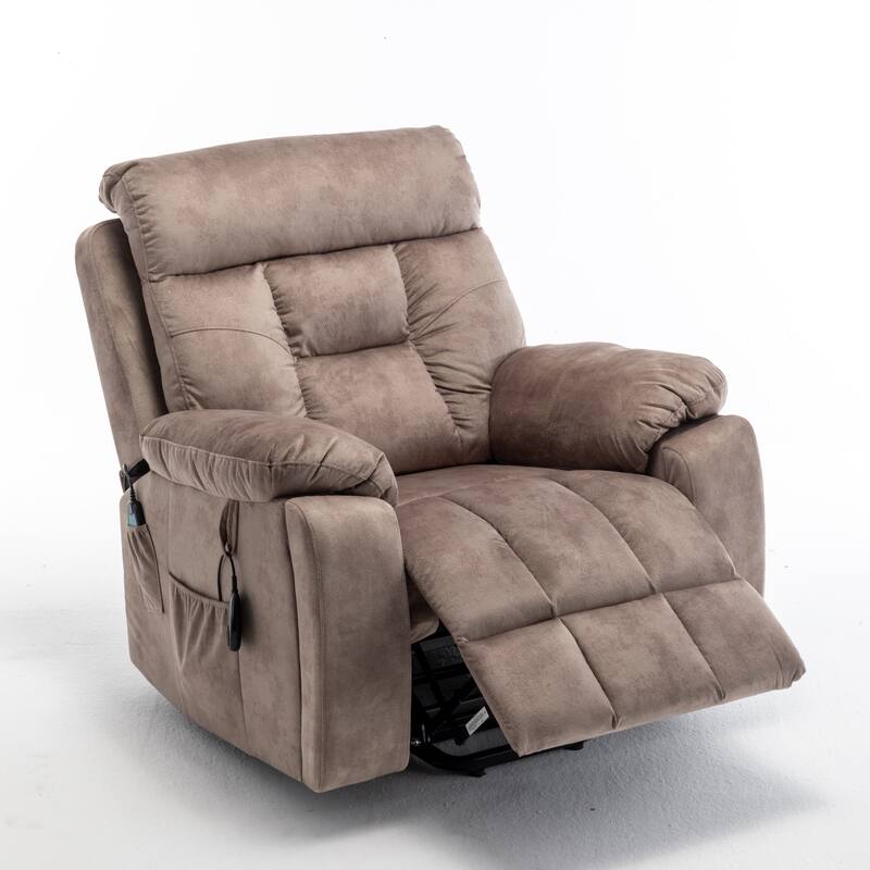 Power Lift Recliner Chair with Heat & Massage, Electric Lift Chair with Hidden Cup Holder, Oversized Lounge Sofa Chair