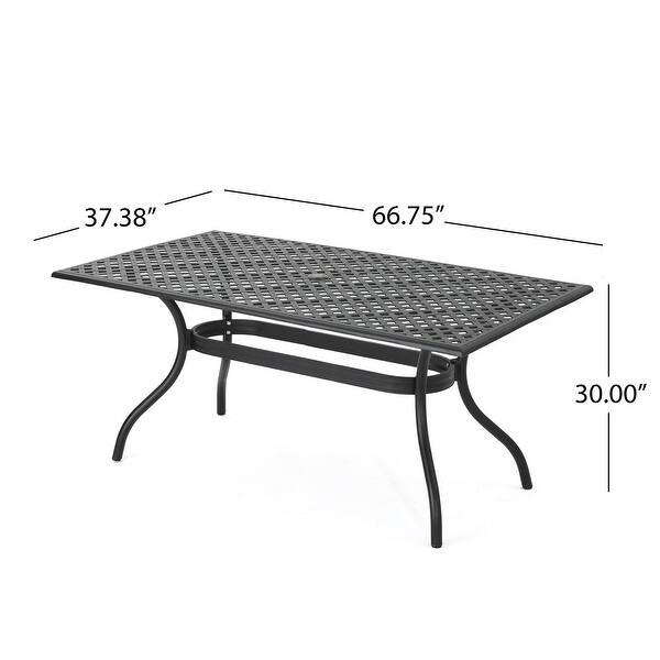 dimension image slide 0 of 2, Cayman 7-piece Aluminum Outdoor Dining Set by Christopher Knight Home