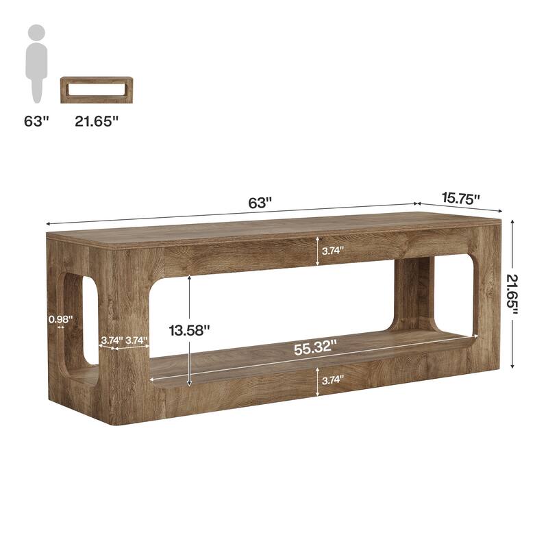 63-Inch TV Stand, Entertainment Center for 60/65/75-Inch TV