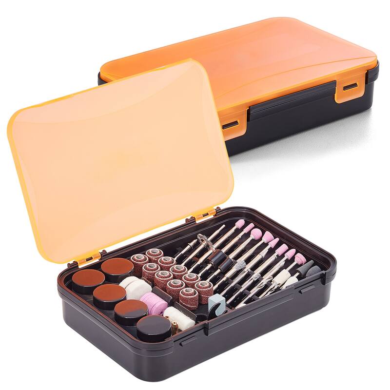 Rotary Tool Accessory Kit, 357PCS Accessories Kit, 1/8" Diameter Shank - 357 PCS - Orange