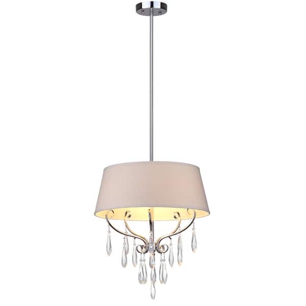slide 2 of 4, SAFAVIEH Lighting Waltz Adjustable 3-light Chrome Pendant - 17"x17"x17868"